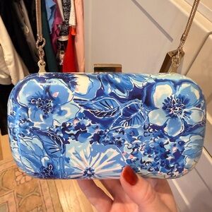 Lily Pulitzer Blue and White Clutch / Crossbody Bag